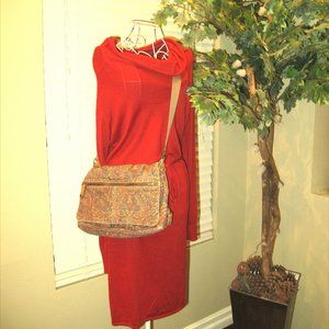 Fossil Vintage Paisley Soft Canvas Fabric Purse